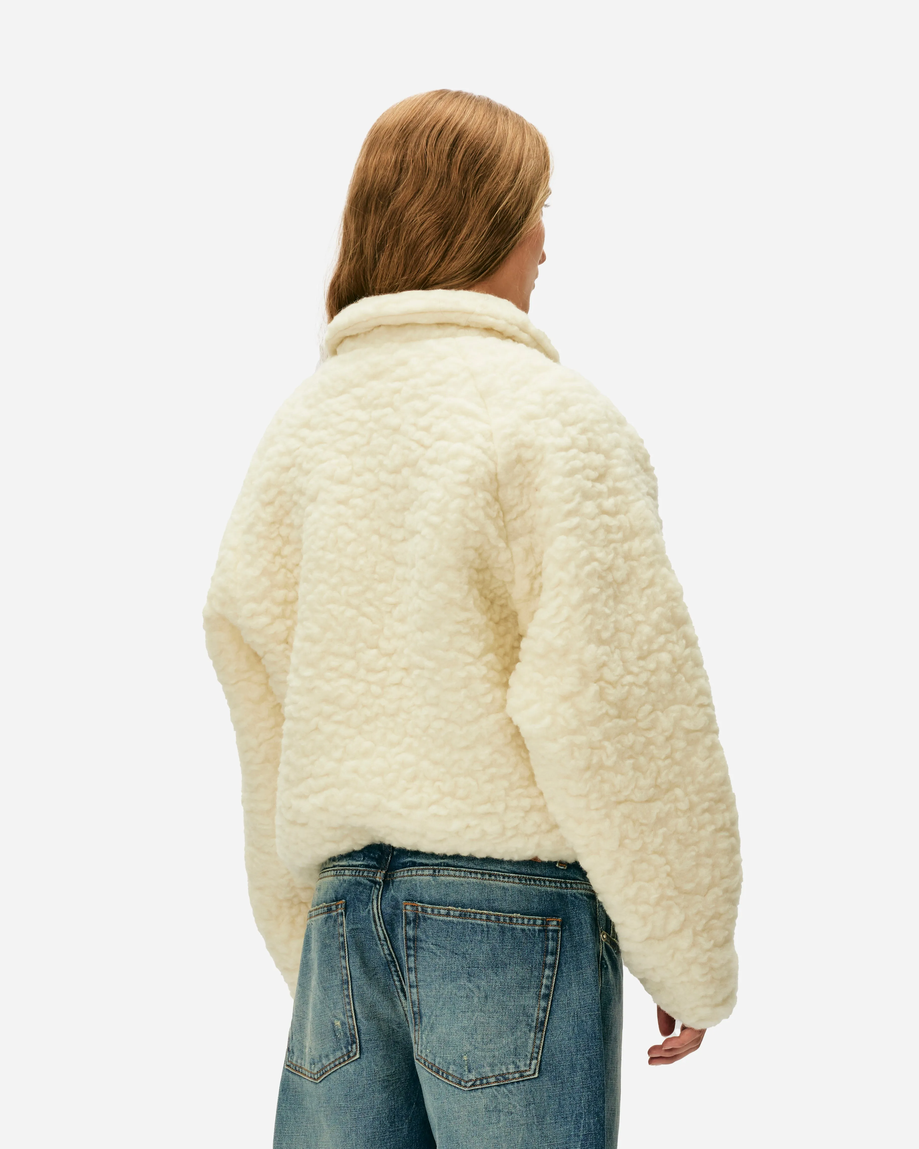 Unisex Fleeced Wool Bomber Jacket
