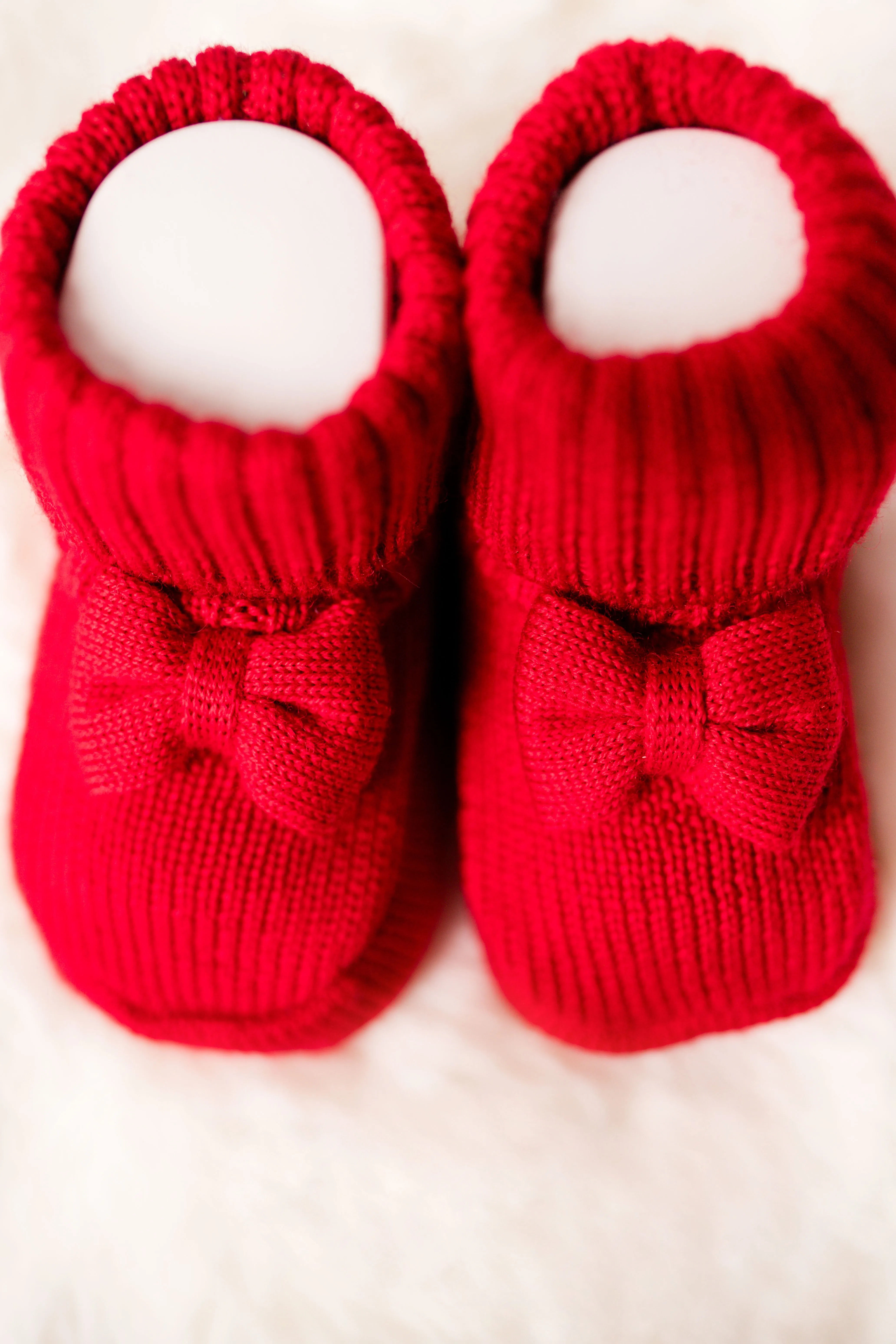 Virgin Merino Wool Booties - Scarlet Red