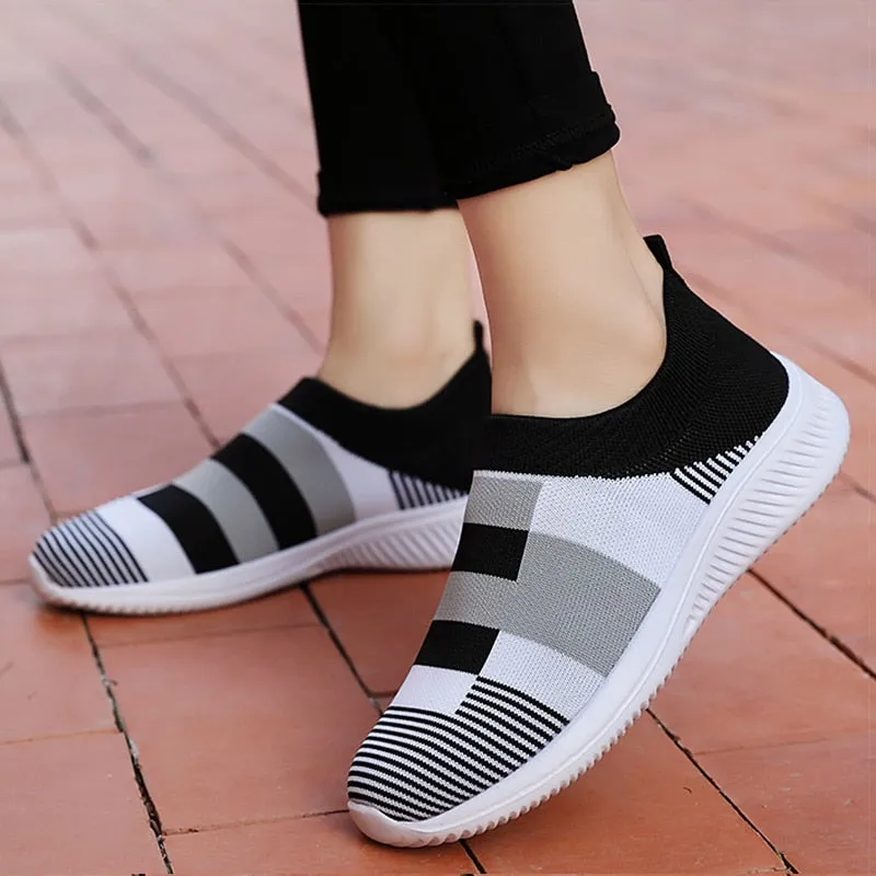 Vulcanized Knitted Sneakers Shoes For Women