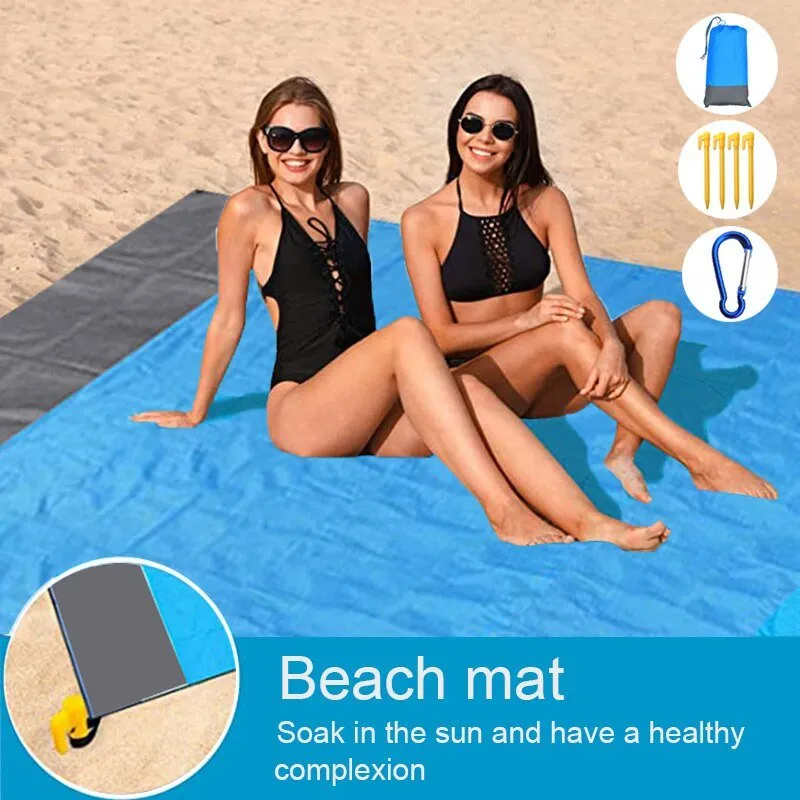 Waterproof Beach Mat - Big & Compact Sand Free Mat Quick Drying, Lightweight & Durable