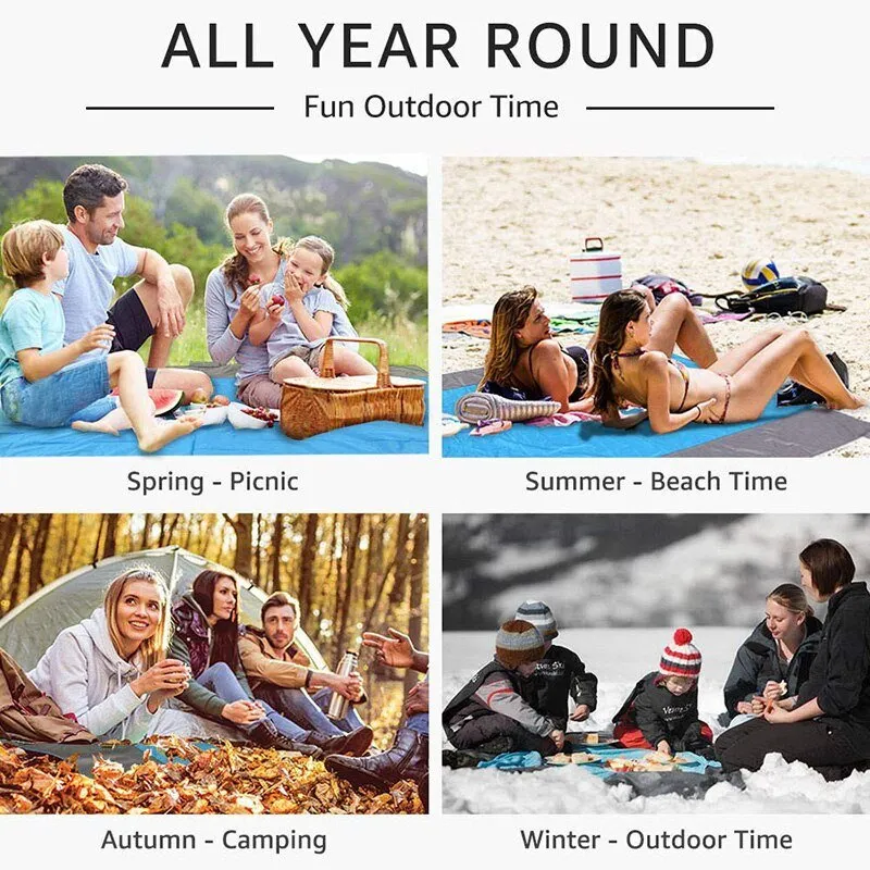 Waterproof Beach Mat - Big & Compact Sand Free Mat Quick Drying, Lightweight & Durable