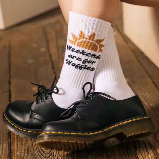Weekends are for Waffles Socks