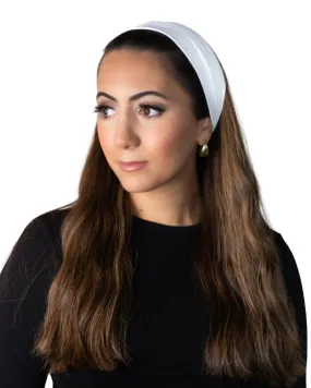 White Dri Fit Ribbed Non Slip Headband