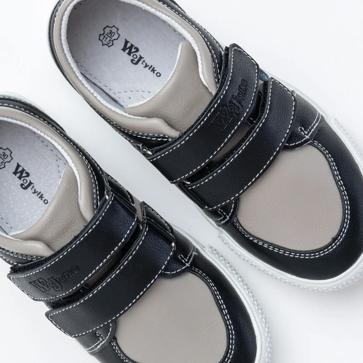 Wojtyłko Boys' Beige Leather Sneakers | 5A60921-BE