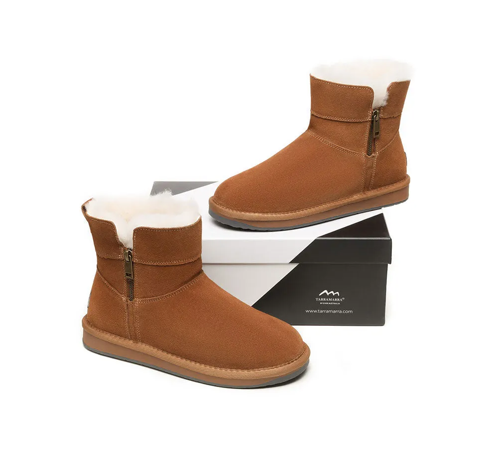 Women Boots Sheepskin Wool Side Zipper Malena