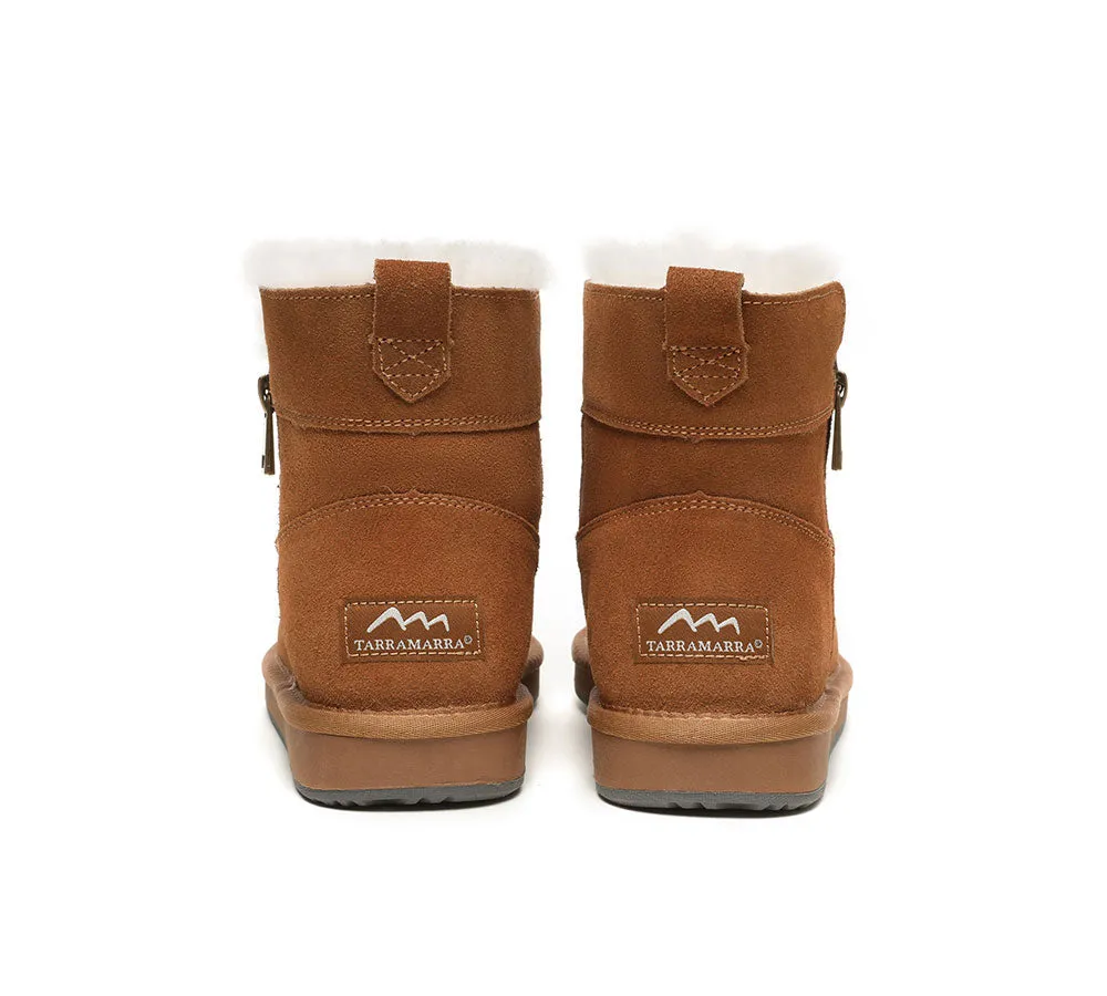 Women Boots Sheepskin Wool Side Zipper Malena