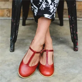 Women'S Vintage Round Toe Flats 23146364
