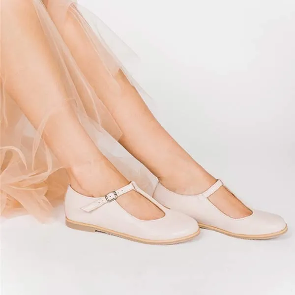 Women'S Vintage Round Toe Flats 23146364