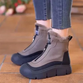 Women's Waterproof Warm Zipper Snow Boots